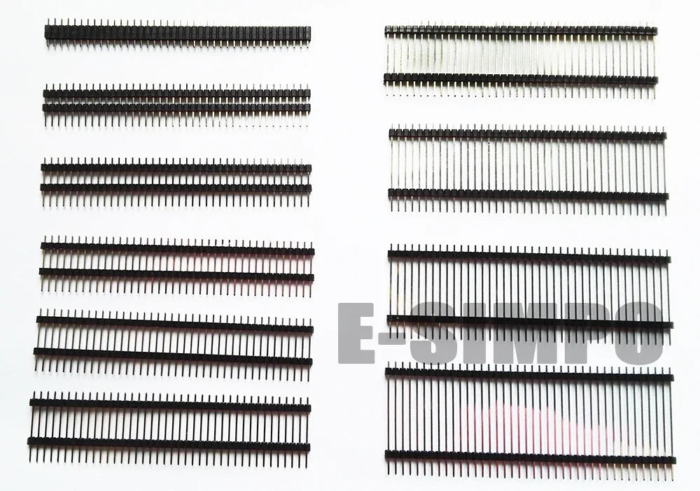 100pcs 2.54mm Pin Header 1X40P L11.4/15/17/19/21/23/25/30/35/40/50mm Straight Board Spacer Single Row Double Plastic Male