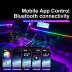 6/10/14/18 in 1 Led Car Ambient Lights RGB 213 64 Color Acrylic Strips Symphony Streamer Interior Atmosphere Lamp Control By App