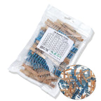 300PCS/Set 30 Kinds 1/4W 1/2W 1W 2W 3W Resistance 1% Metal Film Resistor Pack Assorted Kit 0.1R-750R 1K-820K Resistor 150PCS/Set