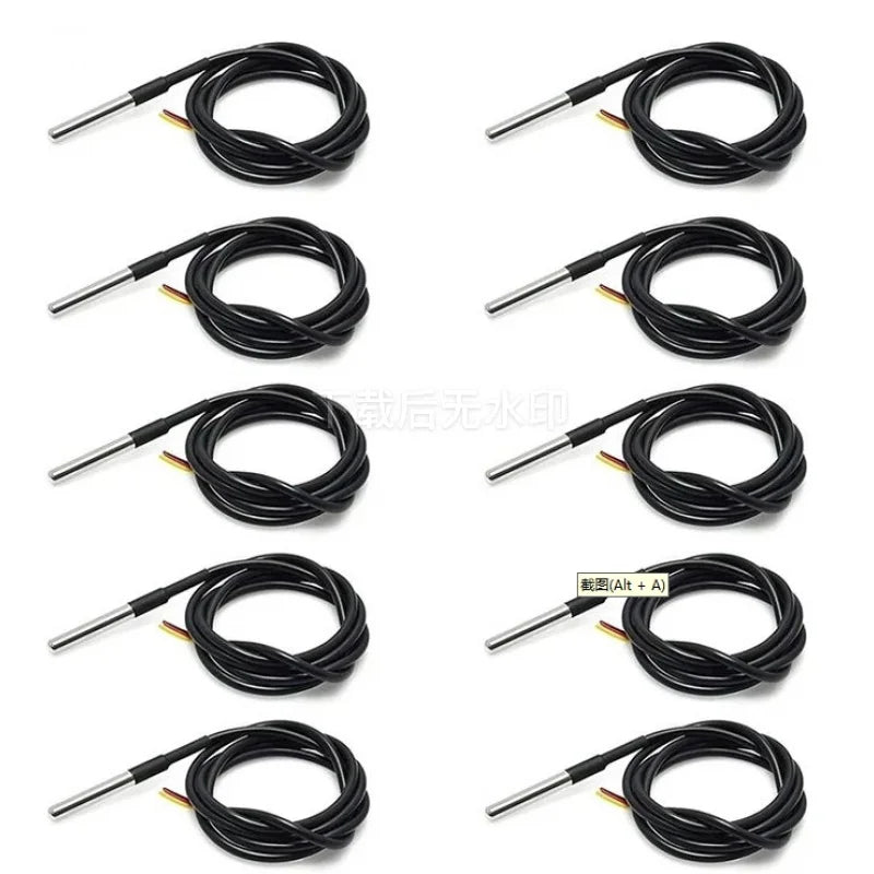 1-10PCS Waterproof DS18B20 thread temperature probe temperature sensor Stainless steel package 1m 2m 3m 5m 18B20 wire arduino