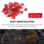 100PCS 10Amp Mini  Blade Fuses,10A Portable Fuse Kit for Short Circuit Protection,Replacement for Sedan Boat Truck