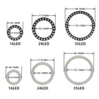 WS2815 Angel Eyes Ring 16/24/35 LEDs Breakpoint Resume Individually Addressable DC12V 5050 RGB Car Daytime Running Light