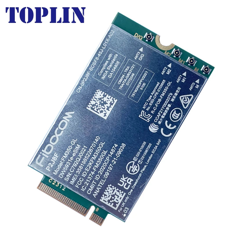 FM350-GL DW5931e-eSIM 5G M.2 Module P2J8F For Dell Latitude 5531 9330 3571 Laptop 4x4 MIMO GNSS Module