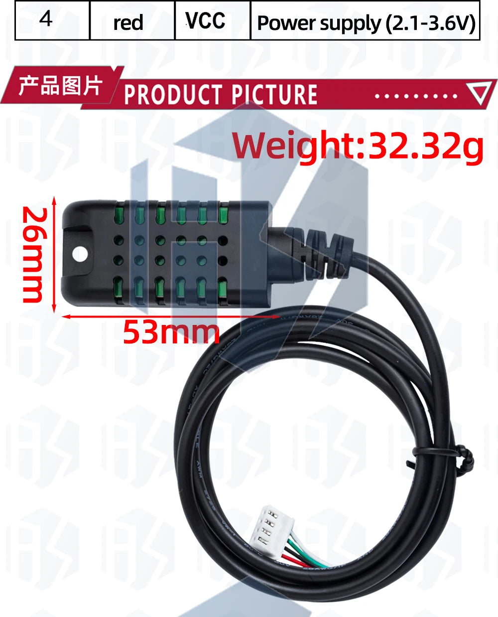 SHT20 Digital Hygrometer  Thermometer Module - 0.3°C Temperature Accuracy, 3% RH Humidity Precision Includes 20cm I2C Interfac