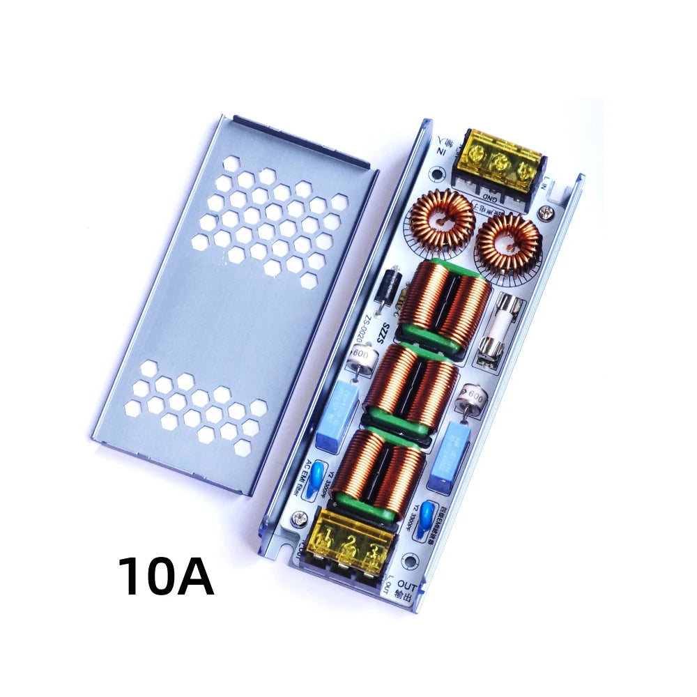 6A 10A AC EMI Filter 4-Stage Electromagnetic Interference Suppressor Power EMC Audio Amplifier Purifier Current Sound 110V 220V