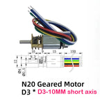 N20 Encoder Motor with Hall Sensor, 6V DC Micro Gear Motor Low Speed, M4 Threaded Shaft for DIY Robotics and Models
