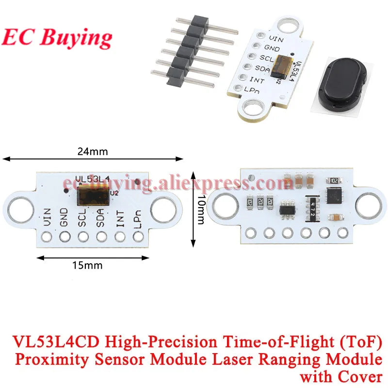 1-10Pcs VL53L0X V2 VL53L1X VL53L3CX VL53L4CD VL6180X  VL53L8CX VL53L7CX Time-of-Flight ToF Laser Ranging Sensor Module IIC