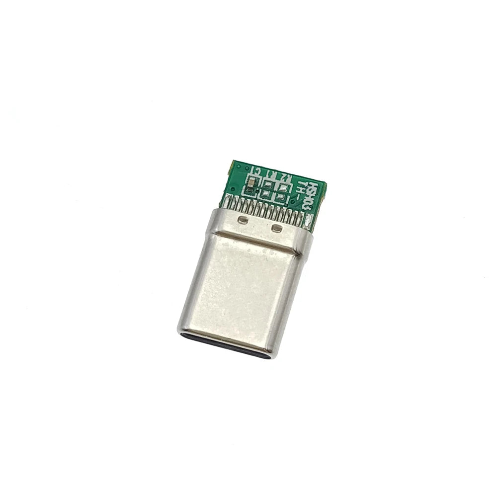 PCB Board Plug USB 3.1 Type-C PD 20W Connector 5Pin Male Receptacle Adapter to Solder Wire & Cable High Current Support