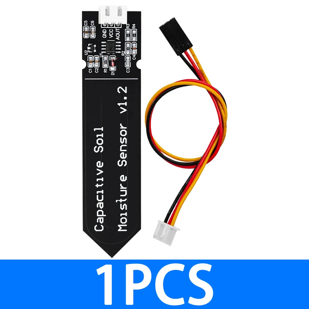 Capacitive Soil Moisture Sensor Module Not Easy to Corrode Wide Voltage Wire 3.3~5.5V Corrosion Resistant W/ Gravity for Arduino