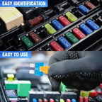120PCS Mini Blade Fuse Assortment Kit, Automotive Replacement Mini Car Fuses Auto Accessories for Car, RV, Truck, Motorcycle