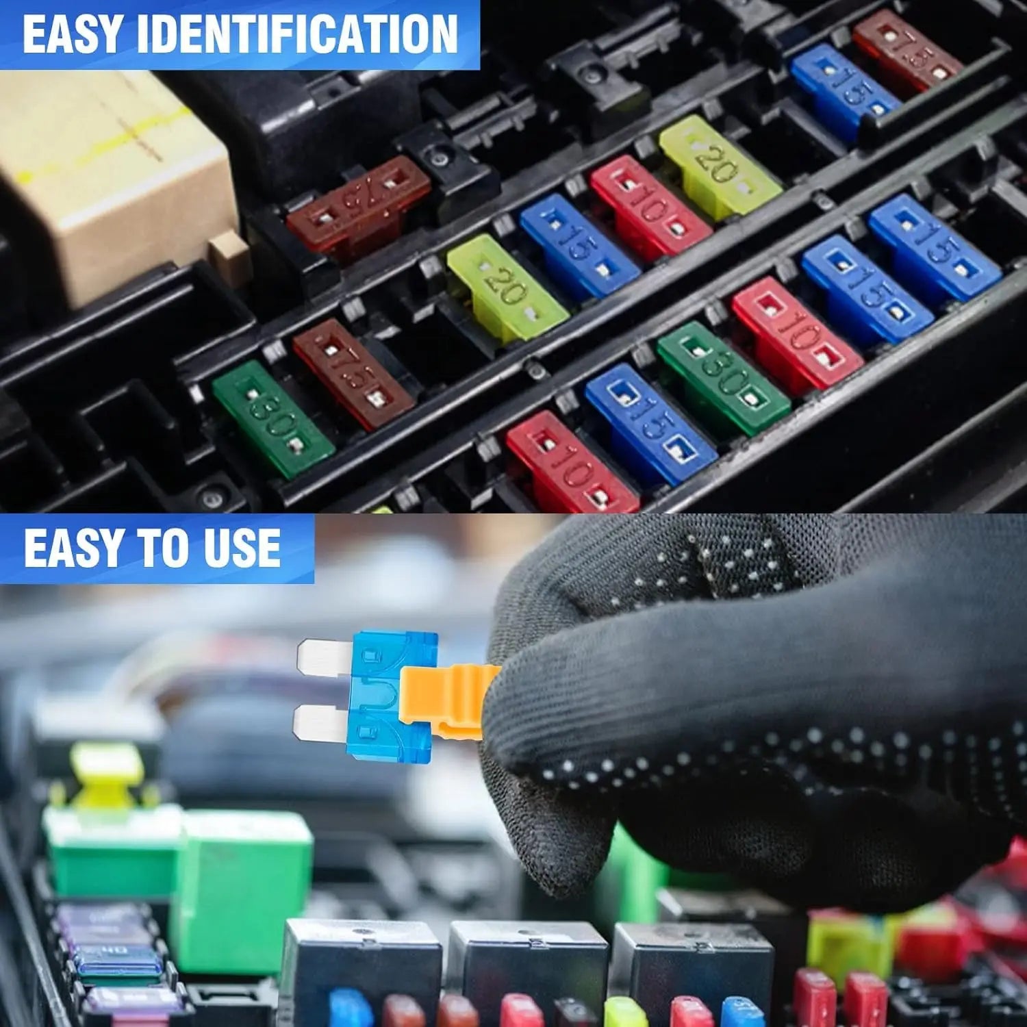120PCS Mini Blade Fuse Assortment Kit, Automotive Replacement Mini Car Fuses Auto Accessories for Car, RV, Truck, Motorcycle