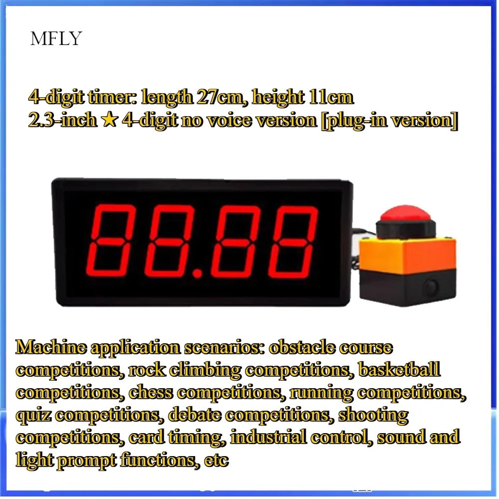 2.3 Inch 4 Digit LED Digital Timer Stopwatch Countdown Clock for Training Speech Competition No Voice