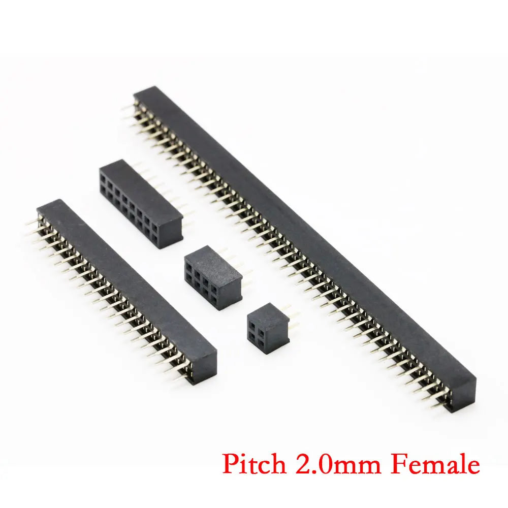 10PCS Pitch 2.0mm Double Row Pin Female Header Socket 2*2P/3/4/5P/6/7/8/ 9/10P/11/12/13/14/15P/16/17/18/20P/40P 80Pin Connector