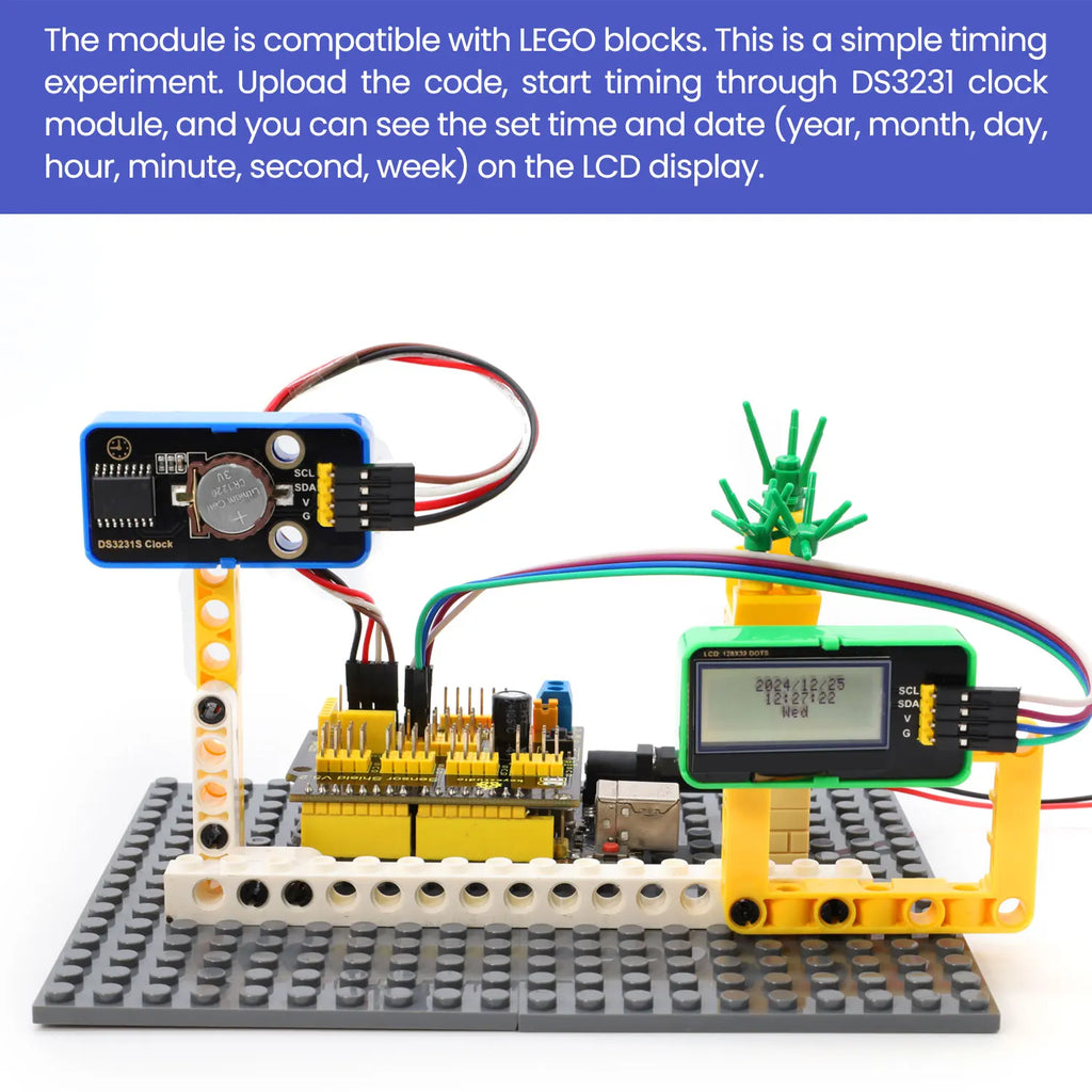 RTC DS3231 Clock Module DIY Electronic Building Blocks For Arduino Projects Compatible With Lego Building Blocks (No Battery)