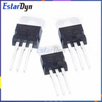 10PCS LM317T LM7805 TO-220 Linear Voltage Regulator Kit, 5V 12V Step Down Power Supply Stabilizer Module