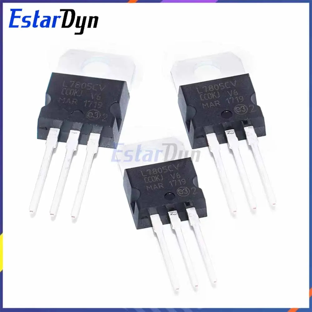 10PCS LM317T LM7805 TO-220 Linear Voltage Regulator Kit, 5V 12V Step Down Power Supply Stabilizer Module