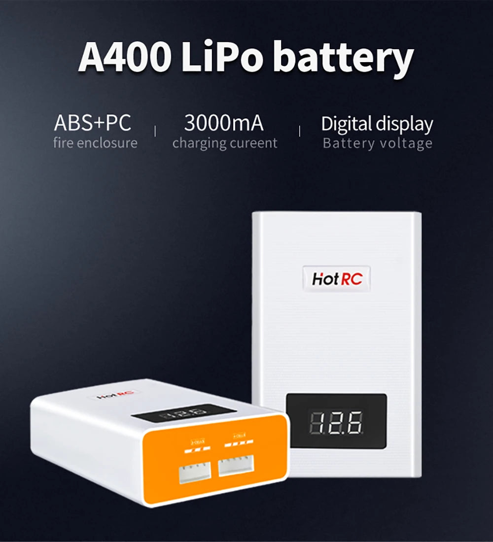 HotRC A400/B3 10W Balance Charger 2S/3S/4S Cells 100V-240V AC EU/US Plug Lipo Battery Fast Charger Remote Control Car Charger