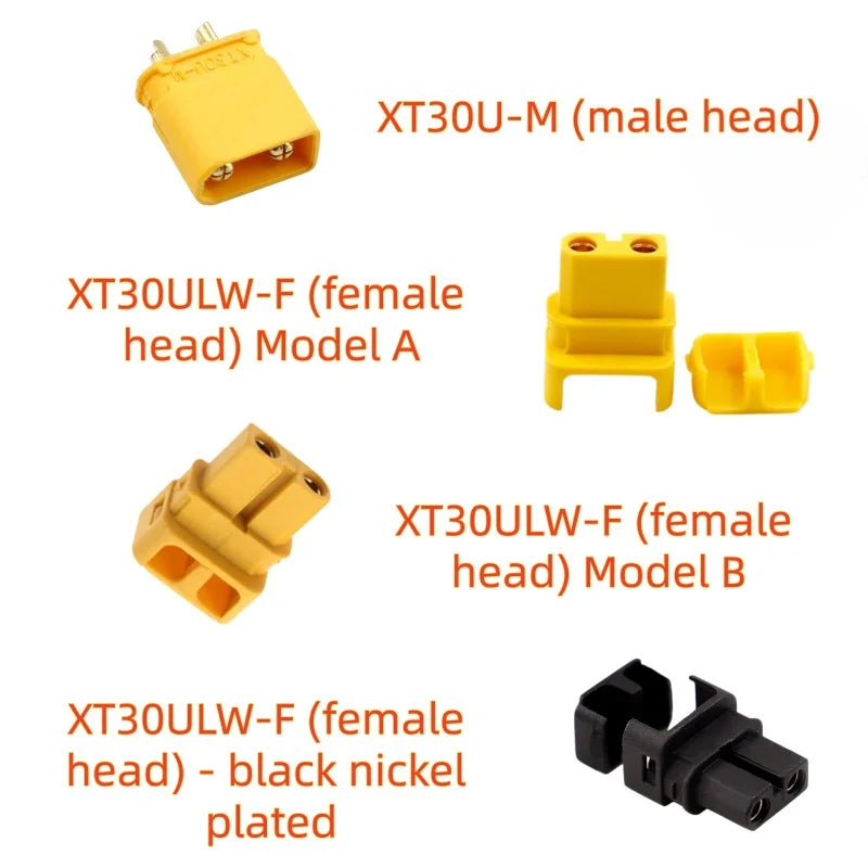 1/5pcs XT30 Male Female Connector, XT30ULW-F Plug XT30U-M R/A 16AWG Silicone Cable Elbow Battery Charging Cable for RC Quadcopt