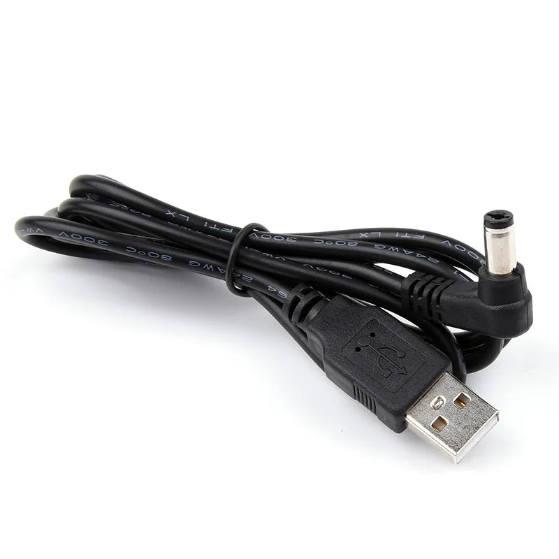 USB 2.0 Type A Male to Right Angled 90 Degree 5.5 X 2.1mm DC 5V Power Plug Barrel Connector Charge Cable 100cm