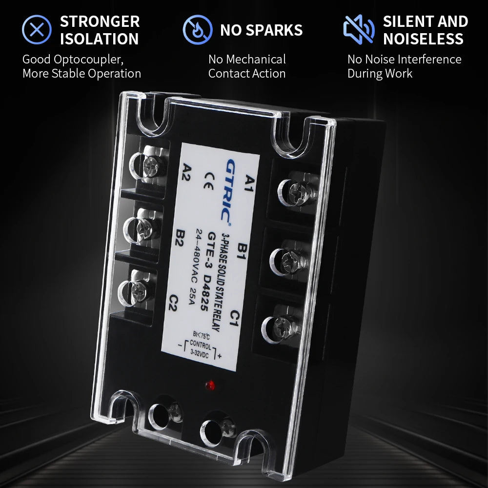 GTRIC Three-phase Solid State Relay DC Control AC AC Control AC 10A25A 40A 60A 80A 100A 120A 150A 200A 380V AC Solid State Relay