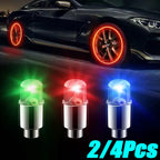 2/4Pcs Car Hub Ambient Light Bicycle LED Tire Lights Universal Car Neon Lamp Valve Cover Lights Tire Colorful Flashing BulbDecor