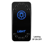 Waterproof Rocker Switch with Blue LED | 12V/24V Latching & Momentary (SPST/ DPDT) | for Marine, UTV, ATV, RZR, Automotive