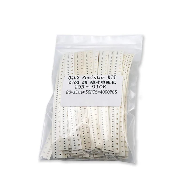 4000PCS 2000PCS 0402 0603 0805 1206 1210 SMD Resistor KITs 1% 5% 10R 100R 220R 330 470R 10K 100K 80Values Resistance Sample Pack