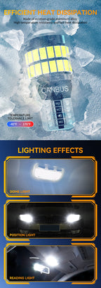 Upgraded 2/10x T10 W5W LED Canbus No Error 168 194 Bulb 3030 smd Car Interior License Plate Reading Door Lamp 12V 6000K White