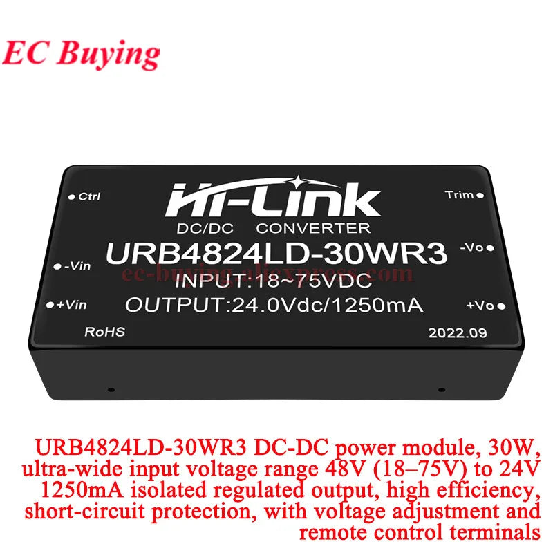30W 40W 50W AC DC Power Module 110V 48V 24V to 48V 24V 15V 12V 9V 5V 3.3V URB4812LMD URB2405LMD URB1D24LD URB2415LD URB2403LD