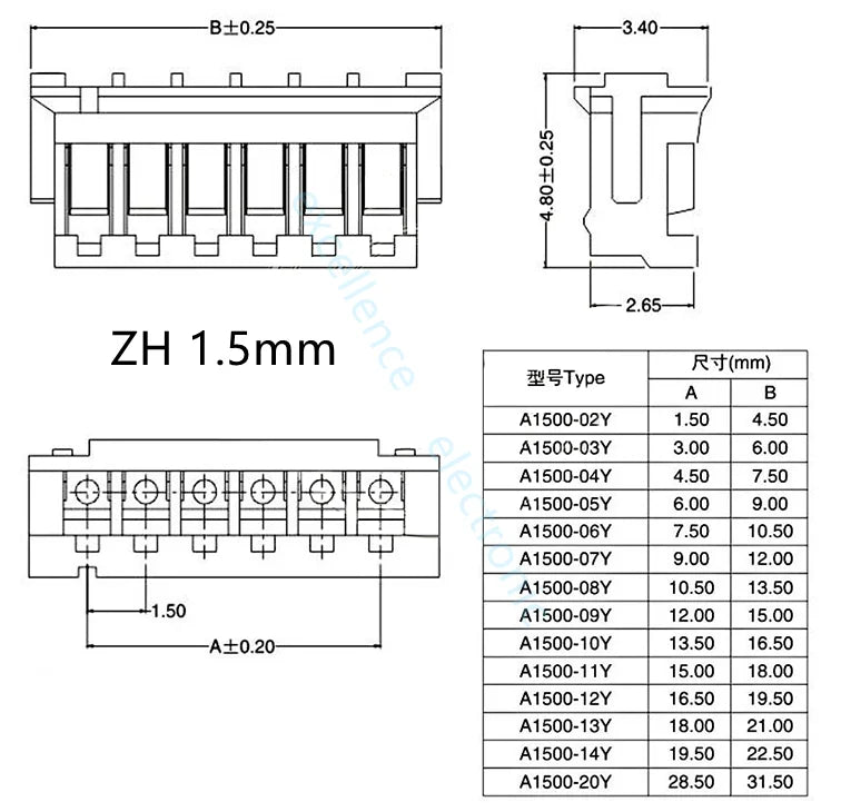 100Pcs JST SH ZH PH XH Connector Housing 1.0mm 1.25mm 1.5mm 2.0mm 2.54mm 2P 3P 4P 5P 6P 7P 8P 10P Plastic Plug Shell Assortment