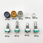 EC11 Rotary Encoder Half / Plum Shaft 5Pin Code Switch Box Set Digital Potentiometer Switches Handle Long 15mm 20mm
