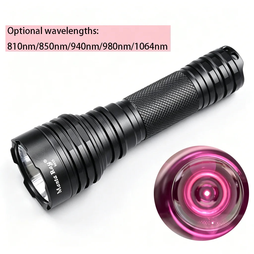 M45 10W High Power Infrared Flashlight, 810nm/850nm/940nm/980nm/1064nm 3-Gear IR Torch Waterproof for Hunting Night Vision