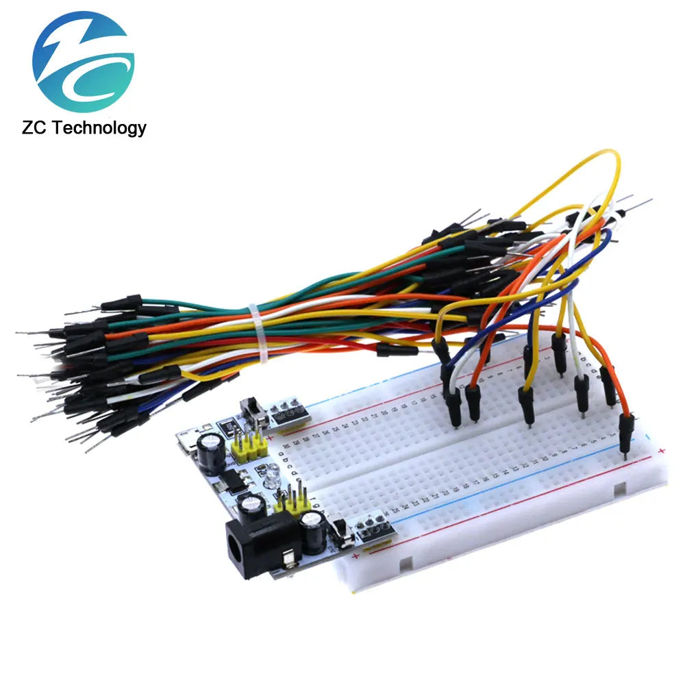 3.3V/5V MB102 Breadboard Power Module+MB-102 830 Points Prototype Bread Board for Arduino Kit +65 Jumper Wires Wholesale