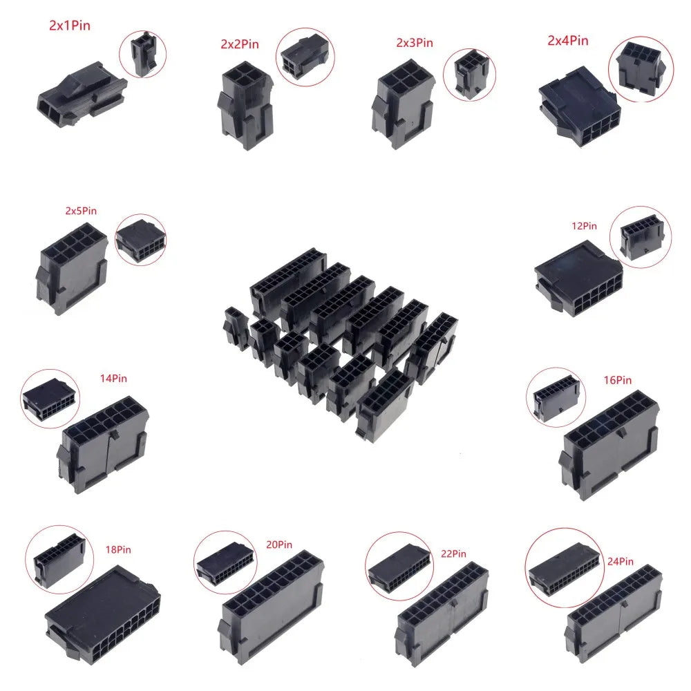 50pcs Micro-Fit 3.0 Connector Plug Receptacle Housing 2 Pin 4 6 8 10 12 14 16 18 20 22 24 CircuitsShell Power Cross 43025