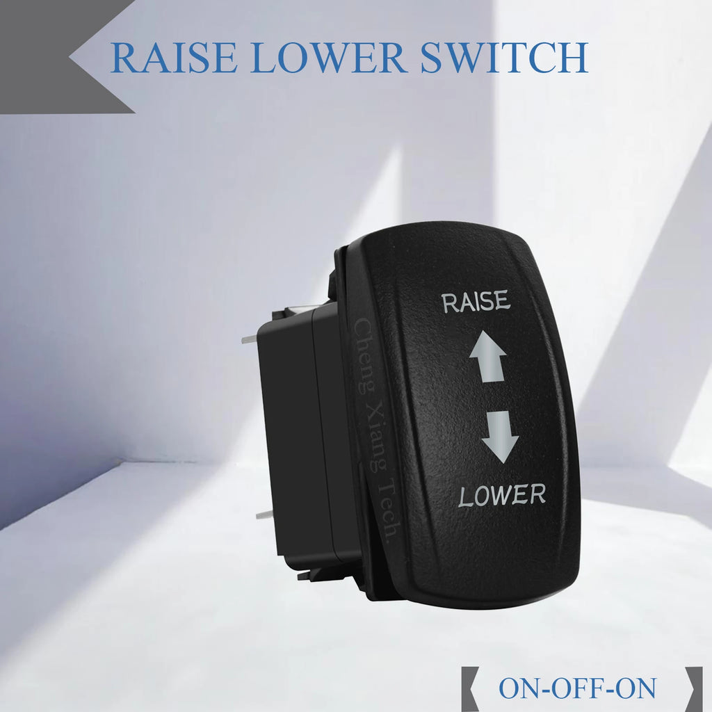 12V Arrow Up Down Rocker Switch White Led 7Pin On-Off-On, Momentary (On)-Off-(On) Toggle Switch Waterproof DPDT Button Switch