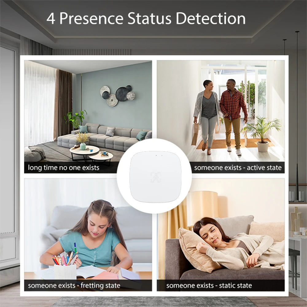 24G Mmwave Radar Human Presence Sensor Tuya Wifi/Zigbee PIR Motion Detector Support Zigbee2mqtt Home Assistant
