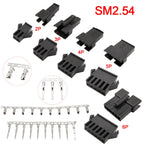10 Sets JST SM 2.54mm 2/3/4/5/6/7/8Pin Male Female Plug Socket Housing Terminal Connector SM-2P SM-2R JST SM2.54