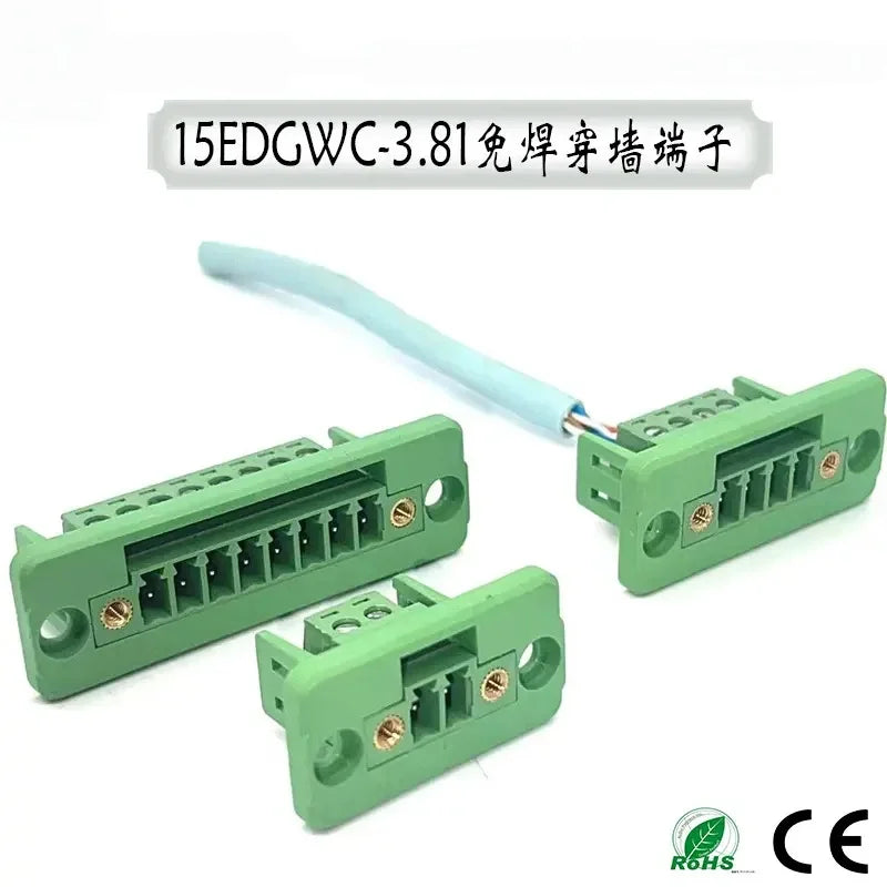 1Set 15EDGWC Pitch 3.81mm 2P/3P/4P/5P/6P/8P/9P/10P/11P/12P Pluggable Terminal Block Connector Solderless Wiring Plug Connectors