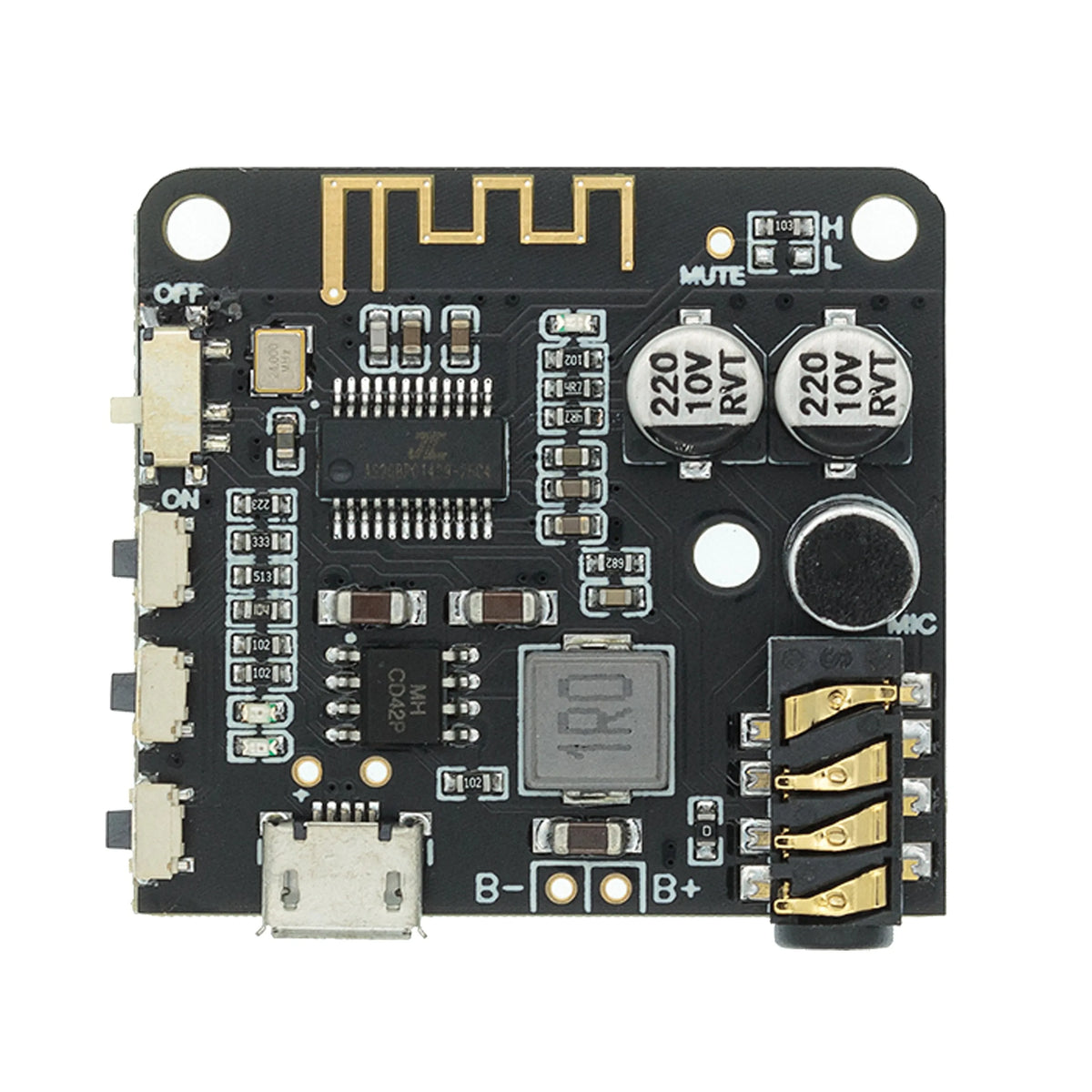 1-10pcs Bluetooth 5.0 Audio Receiver Board MP3 Lossless Decoder Wireless Stereo Music Module 3.7-5V XY-BT-Min
