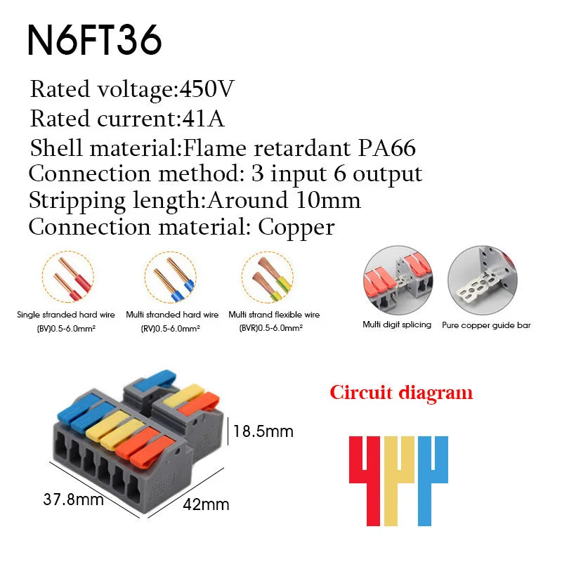 1/5PCS Wire Connector Electrical Cable Led Connectors Mini Terminals Blocks Quick Wiring Push-in Docking Butt Electrician Tools