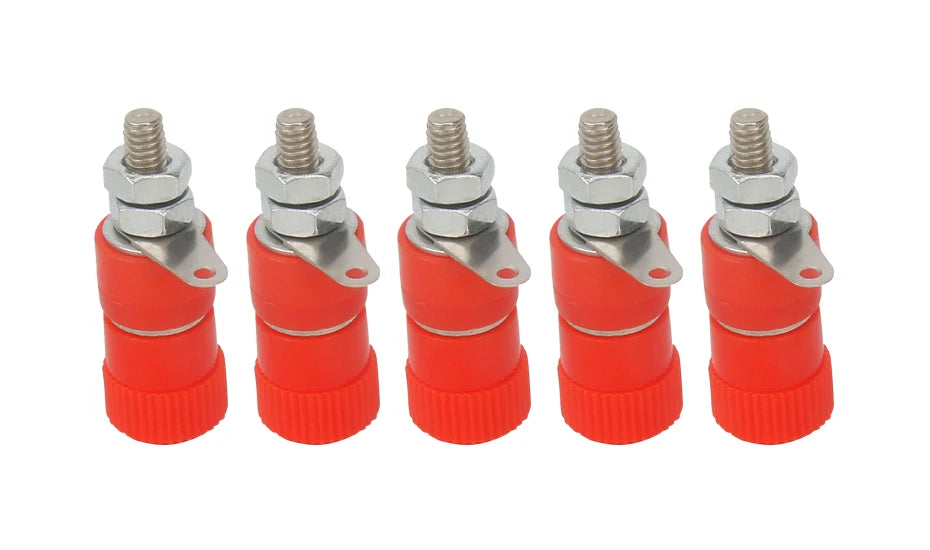 5Pcs 4mm Banana Socket Professional Binding Post Nut Banana Plug Jack Connector Nickel Plated