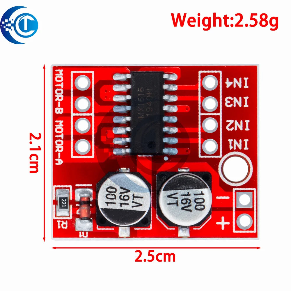 L298N Dual H-Bridge Motor Driver Module - PWM Speed Control & Direction Reversal for DC Motors (5V-35V)
