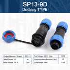 SP13 2/3/4/5/6/7/9 Pin Panel Mount Waterproof Aviation Connectors Plug Socket IP68 Electrical Cable Wire Connector male & female