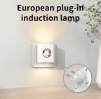220V Led Night Light with EU Socket Motion Sensor Plug into Wall Lamp Warm White Ambient Light for Toilet Staircase Bedroom