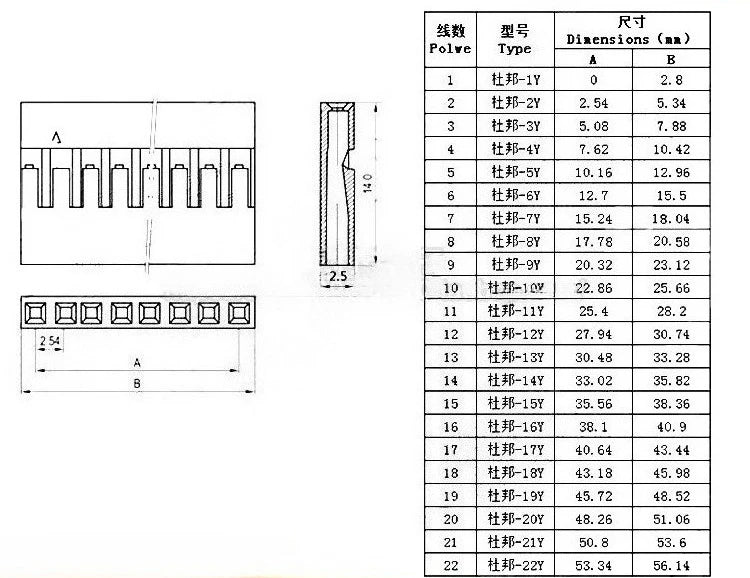 10pc 2.54mm Du Bang 2P3P4P5P6P7P8P9P10P 12Pin 10/20/30/50cm 26awg Male Female Connector Cable PCB Breadboard Jumper Wire Harness