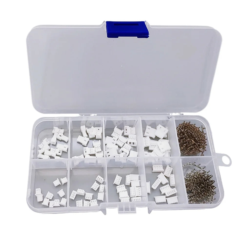 40sets/Box JST 1.25 Male Female Connector Aerial Docking 2/3/4/5Pin Plug With Terminal Wire Connectors Kit