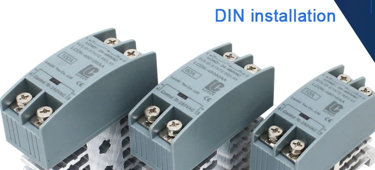 SSR Solid State Relay DIN Rail Relay With Heatsink 10A 25A 40A 60A 80A 100A 120A DC - AC DC - DC AC - AC Single Phase Control