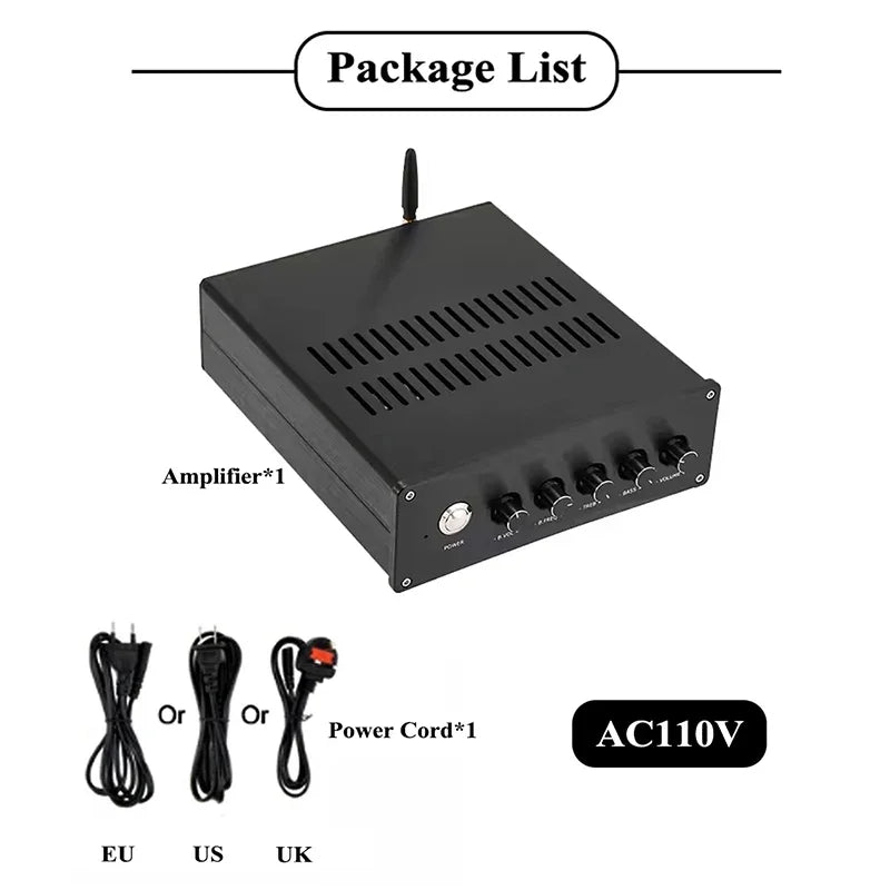 Hifi Dual TPA3255 High Power Dightal Audio Amplifier Bluetooth 5.1 PCM5102 Independent Decoding 2.1Home Desktop Amp 300W×2+600W