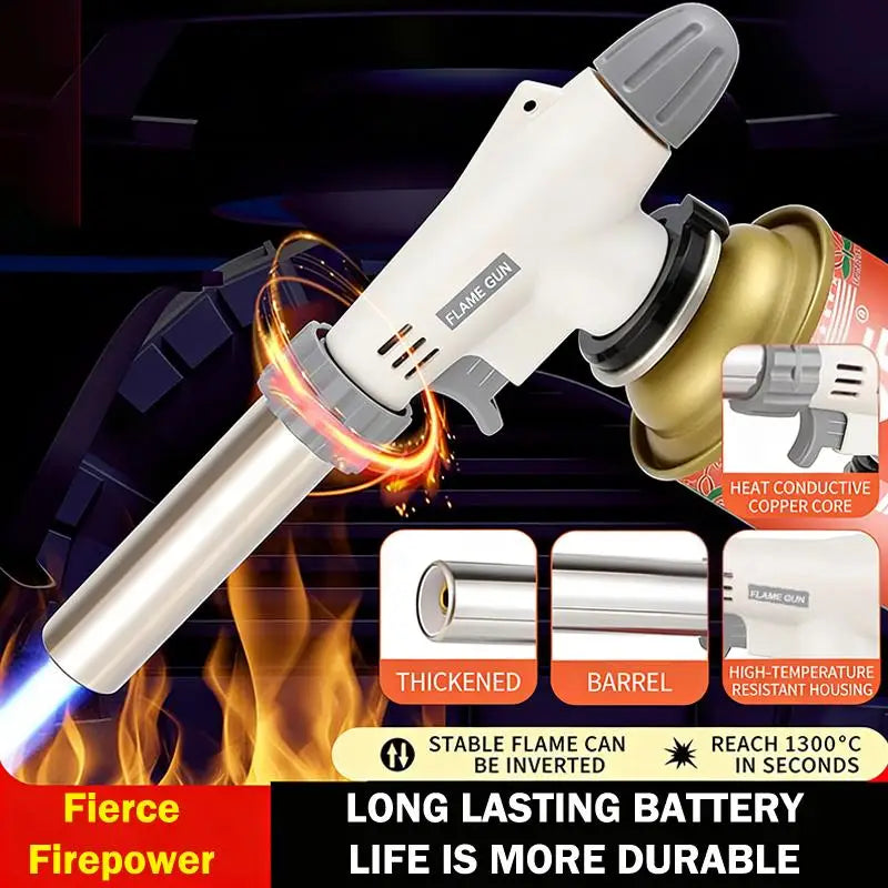 Professional Metal Welding Gas Torch Flame Butane Portable Outdoor BBQ Spray Nozzle Flamethrower Welding Equipment Kitchen