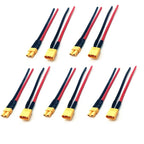 XT30 Pigtail Plug Male and Female Connector with 100mm 16AWG Tinned Wire Cable for RC Fixed wing Lipo Battery FPV Drone charger